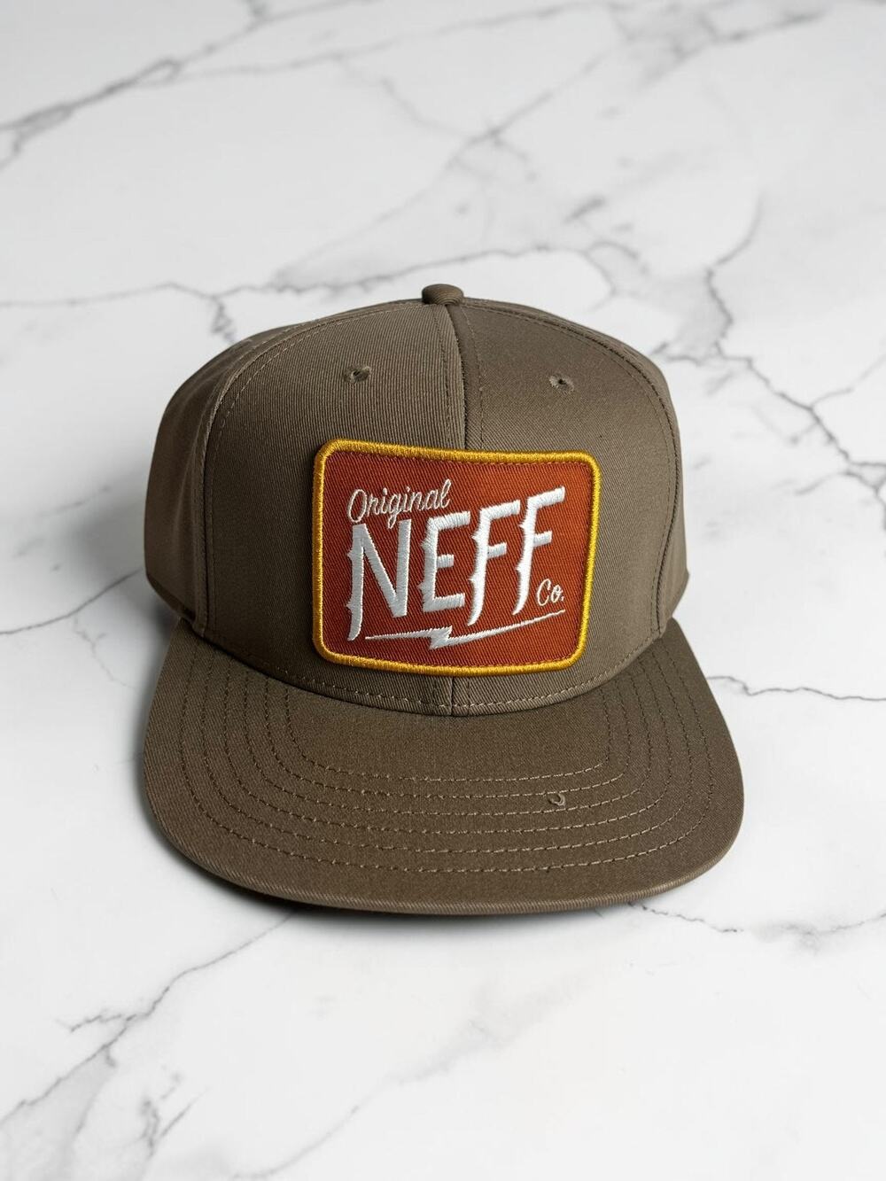 Neff Snapback Hat Brown Original Neff Co Logo Cap Adjustable Streetwear